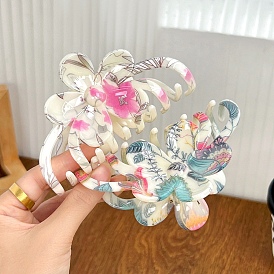 Plastic Claw Hair Clips, Flower