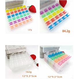Transparent Plastic Bobbins, Sewing Thread Holders, for Sewing Tools, with Storage Box