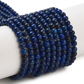 Dyed Natural Lapis Lazuli Beads Strands, Round