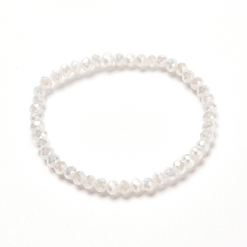 Facettierte Glasrondelle Perlen Stretcharmband für Kinder, nachgemachtes Jade-Glasarmband