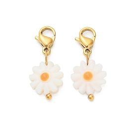 Подвесные украшения в виде ракушек, с 304 из нержавеющей стали Lobster Claw застежками, ионное покрытие (ip)