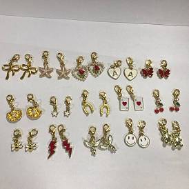 26Pcs 13 Styles Alloy Enamel Shoe Charms, with Alloy Lobster Claw Clasps, Mixed Shapes