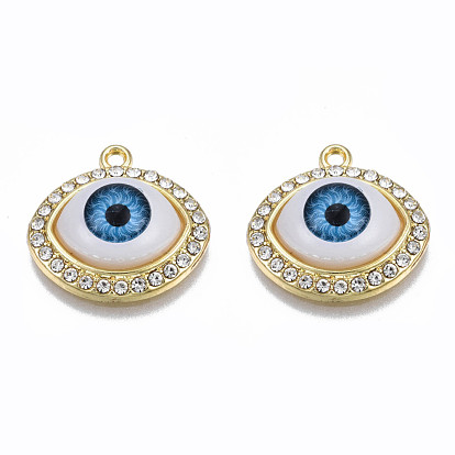 Стойки обшивки сплава эмали подвески, с кристально горный хрусталь, золотой свет, без кадмия, без никеля и без свинца, злые глаза