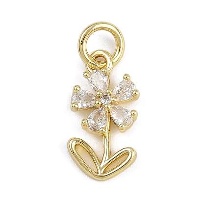 Цветок латунные микро проложить кубического циркония прелести, долговечный, стойки покрытие, без свинца и без кадмия, с целью перехода в кольце