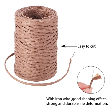 Cordons de papier pour la fabrication de bijoux bricolage, avec fil de fer à l'intérieur