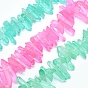 Electroplated Natural Quartz Crystal Beads Strands, Dyed, Nuggets