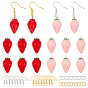 DIY Dangle Earring Making Kits, Including 20Pcs Strawberry Resin Pendants, Brass Earring Hooks & Jump Rings