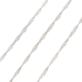 925 Sterling Silver Double Link Chains, Soldered, without Spool/Card Paper