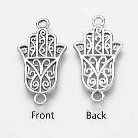 Alloy Links Connectors, Hamsa Hand/Hand of Fatima/Hand of Miriam