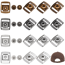 40 шт. 4 цвета кнопки из нержавеющей стали, аксессуары для изготовления головных уборов, прямоугольные