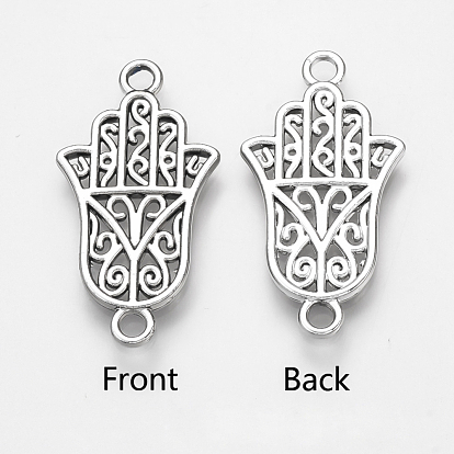 Alloy Links Connectors, Hamsa Hand/Hand of Fatima/Hand of Miriam