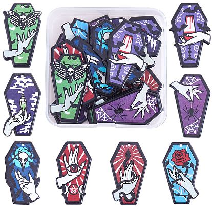 16шт 8 непрозрачные подвески из акрила с принтом, для Хэллоуина, гроб с оберегом на руку вампира