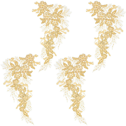 4шт 3d цветок полиэстер вышивка кружево орнамент аксессуары, аппликации из пайеток/пайеток