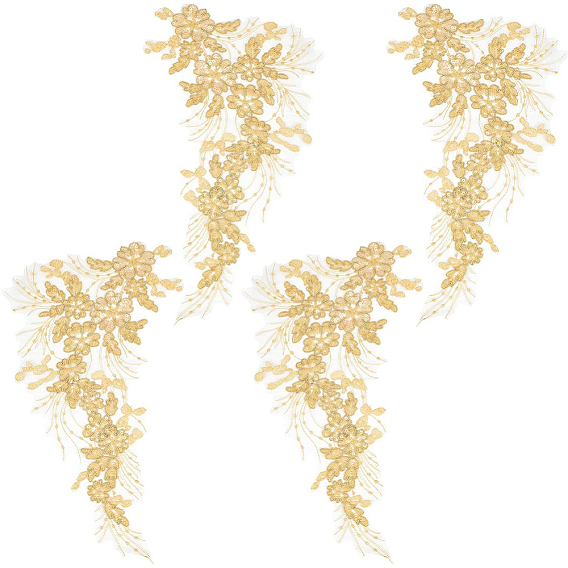 4шт 3d цветок полиэстер вышивка кружево орнамент аксессуары, аппликации из пайеток/пайеток