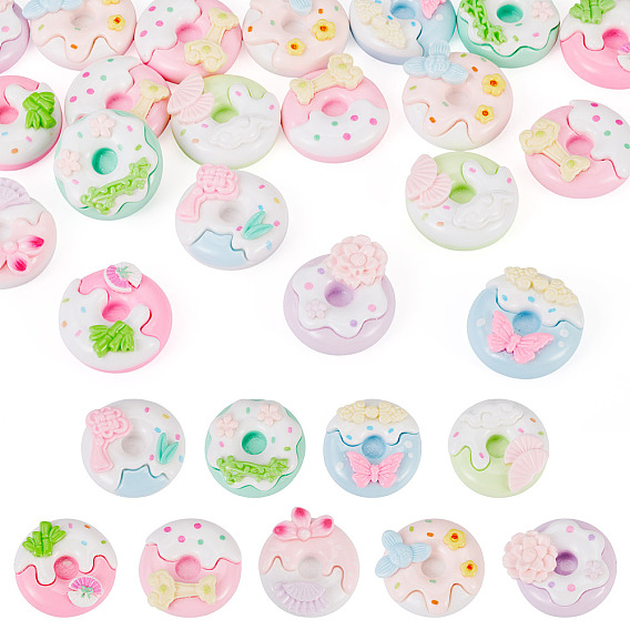 20Pcs Opaque Resin Decoden Cabochons, Doughnut