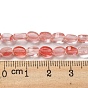 Perles de verre de quartz cerise brins, Ovale Plat