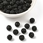 Бусины из сплава и страза, класс А, круглые, металлический черный , 8 мм, отверстие : 2 мм