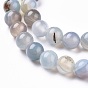 Natural Striped Agate/Banded Agate Beads Strands, Dyed & Heated, Round