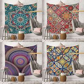 Polyester Bohemian Mandala Wall Hanging Tapestry, for Bedroom Living Room Decoration, Rectangle