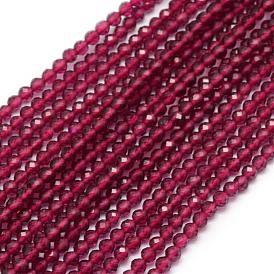 Natural Garnet Beads Strand, Faceted, Round