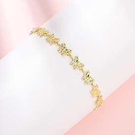 Браслеты из латунной цепочки для женщин, бабочка, долговечный, стойки покрытие, без кадмия и без свинца