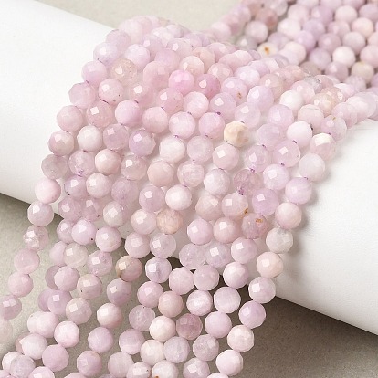 Природные кунцит бисер нитей, граненые, круглые