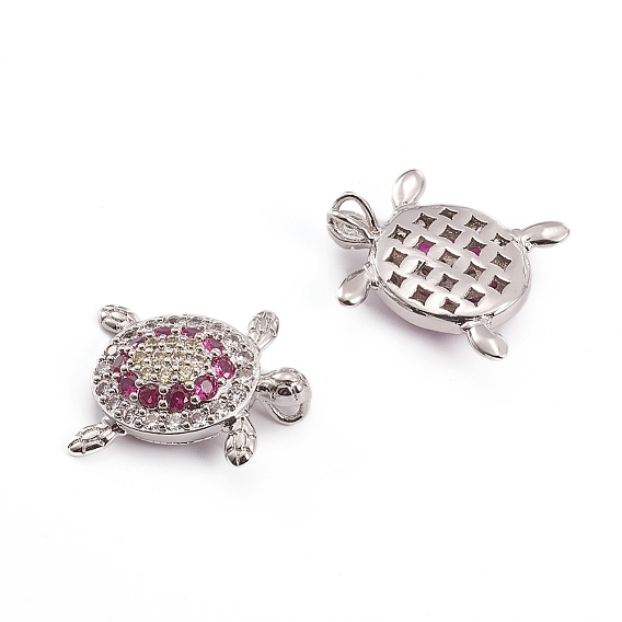 Латунные микро проложить кубического циркония подвески, Морская черепаха, красочный