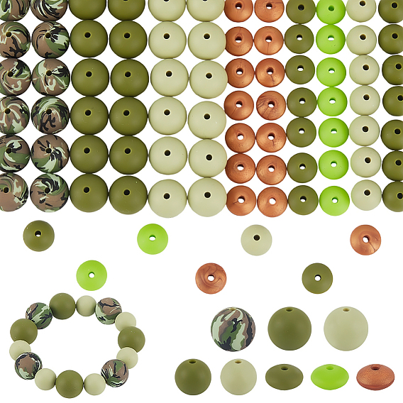 100 шт силиконовые бусины, разнообразные