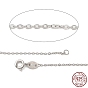 925 Sterling Silver Necklaces, Cable chains, with Spring Ring Clasps, Thin Chain