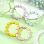 Handmade Porcelain Beaded Stretch Bracelets, Pear, Golden