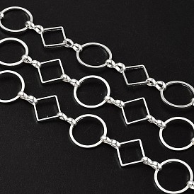 Латунные цепи для ручной работы , несварные, с катушкой, круглые и квадратные, 12x1 мм, 8x8x0.5 мм, 1.2x7.5x3 мм