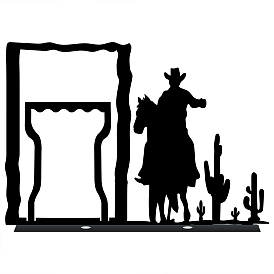 Железные фоторамки с изображением человека и лошади, с винтами, небольшие держатели семейных фото, для настенного декора аксессуары