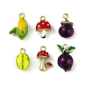 3D Alloy Pendants, Fruit Vegetable Charms