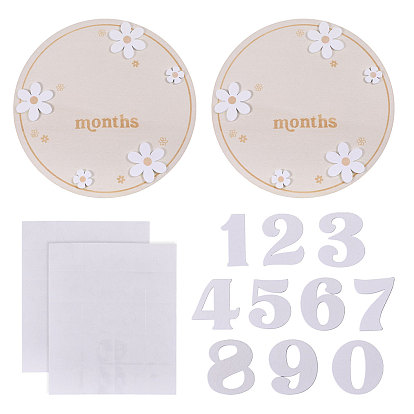 2 пакеты из МДФ, ежемесячные карточки с информационным знаком для младенцев, подарки на рождение ребенка для мальчиков и девочек, плоско-круглые