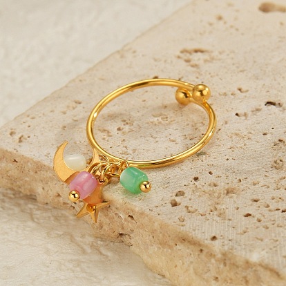 304 Кольца-манжеты из нержавеющей стали для женщин, Луна и звезды