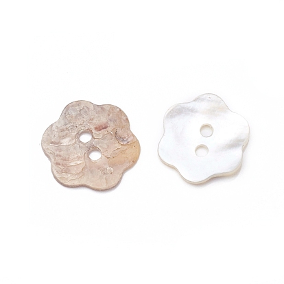 2-Hole Shell Buttons, Flower