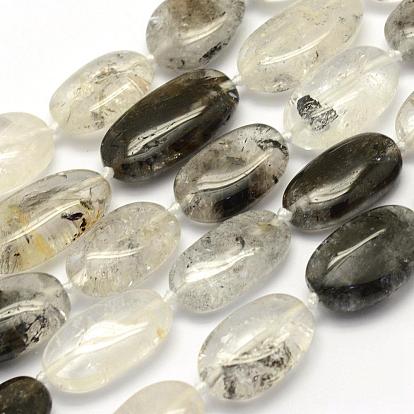 Natur lodolite Quarzperlen Stränge, ellipsenförmige
