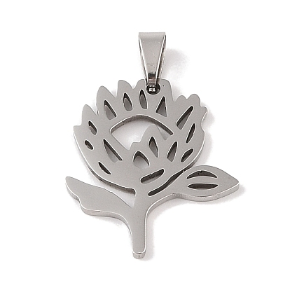 201 подвески из нержавеющей стали, цветочный шарм