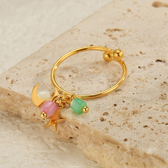 304 Кольца-манжеты из нержавеющей стали для женщин, Луна и звезды