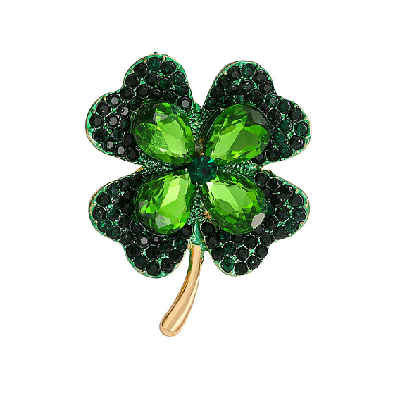 Значки на лацкан из сплава клевера со стразами для рюкзака