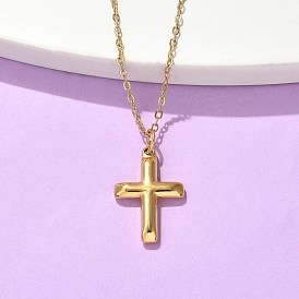 304 ожерелья с подвеской-крестом из нержавеющей стали, ионное покрытие (ip)