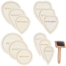 Шаблон для вырезания подставки из листьев в технике макраме из дерева, инструменты для изготовления подставок под макраме, для изготовления поделок своими руками, разнообразные, с 1расческами для домашних животных из нержавеющей стали