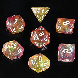 Acrylic Polyhedral Dice Set, for Playing Tabletop Games, Square, Rhombus, Triangle & Polygon