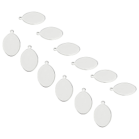 Unicraftale 201 Stainless Steel Stamping Blank Tag Pendants, Oval