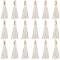 18pcs pendentifs pompon en simili cuir pu, avec trouvaille de fer doré