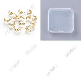 300 pcs 304 embouts de perles en acier inoxydable, calotte se termine, couverture de noeud à clapet