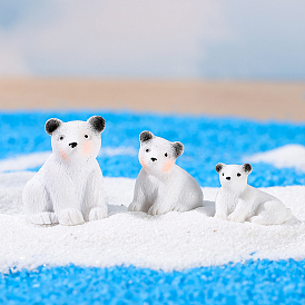 Resin Miniature Polar Bear Ornaments, Micro Landscape Home Dollhouse Accessories, Pretending Prop Decorations
