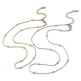 3мм 304 круглые ожерелья в виде змеи из нержавеющей стали для женщин и мужчин, с круглых бусин