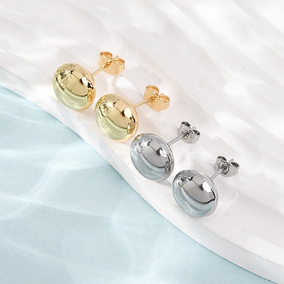 Boucles d'oreilles en laiton pour femmes, ronde