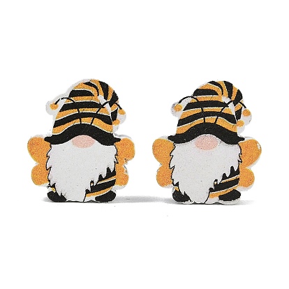 Printed Schima Wood Beads, Bees Shape Gnome, Spray Paint